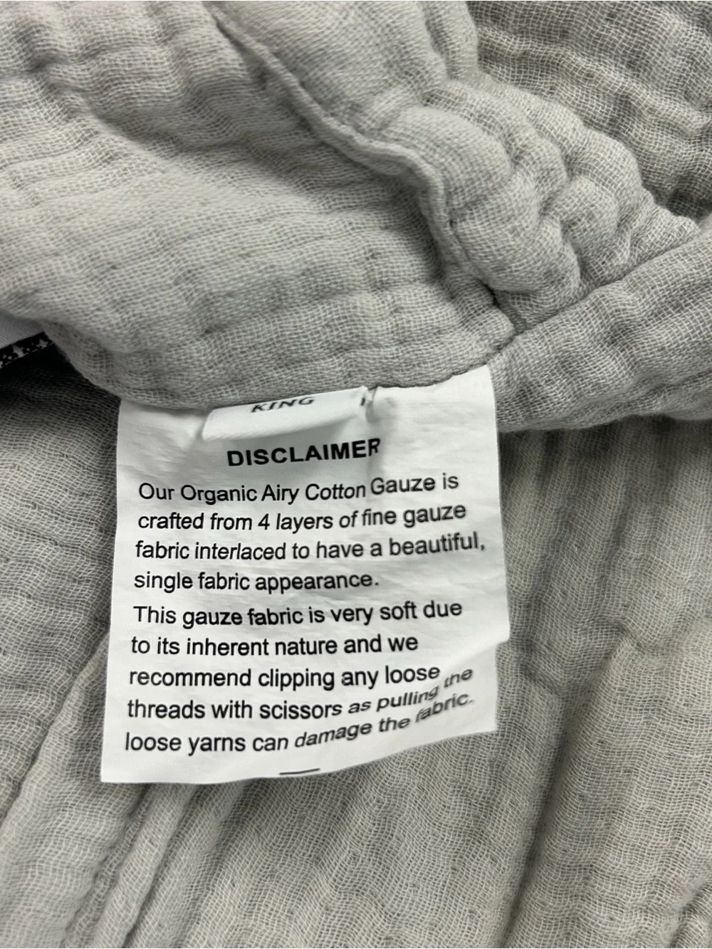 QUINCE Organic Cotton Gauze Duvet Cover Set King/Cal King Light Grey 8187